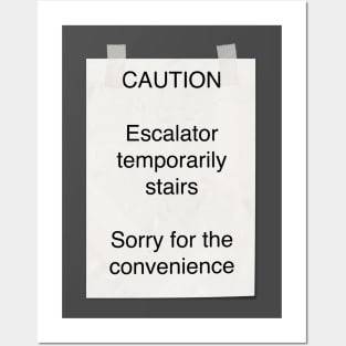 Mitch Hedberg - escalator temporarily stairs Posters and Art